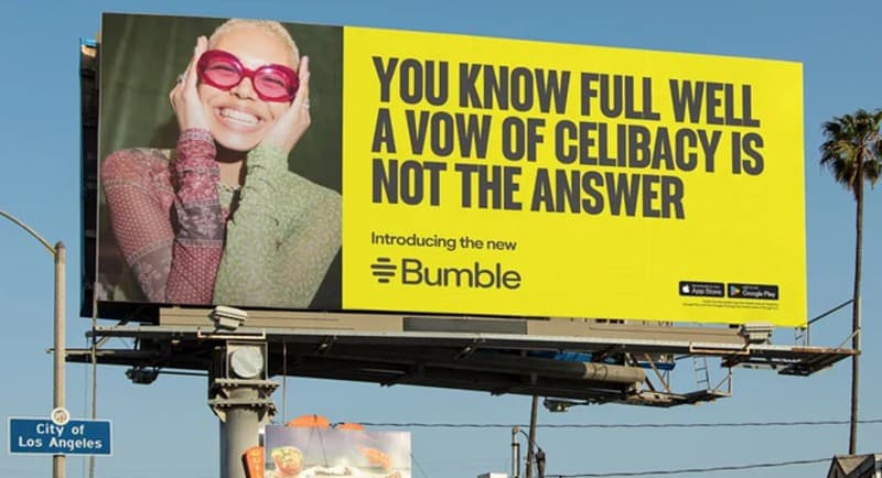 Bumble celibacy billboard backlash