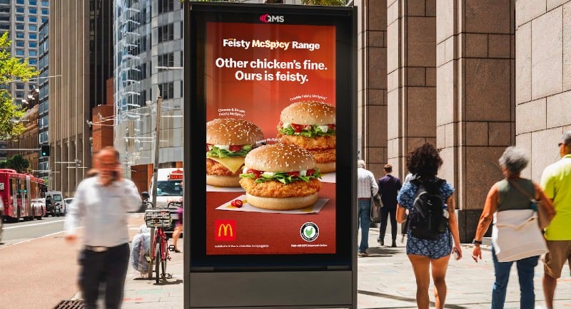 'Things just got feisty' at Macca's in new campaign via DDB Sydney and Shift 20 Initiative OOH ad