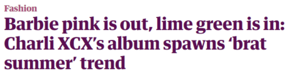 Charli XCX Guardian headline