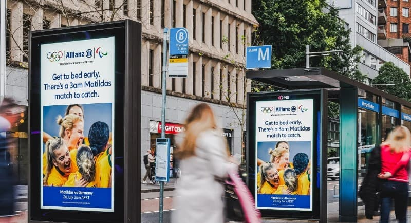 Allianz Olympics OOH Matildas ads